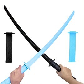 IKOPFLN Pack of 2 Katana Swords, 3D Printed Telescopic Sword, Katana, Samurai Sword, Katana, Funny Retractable Samurai Toy Made of Plastic, Theme Party, Carnival, a