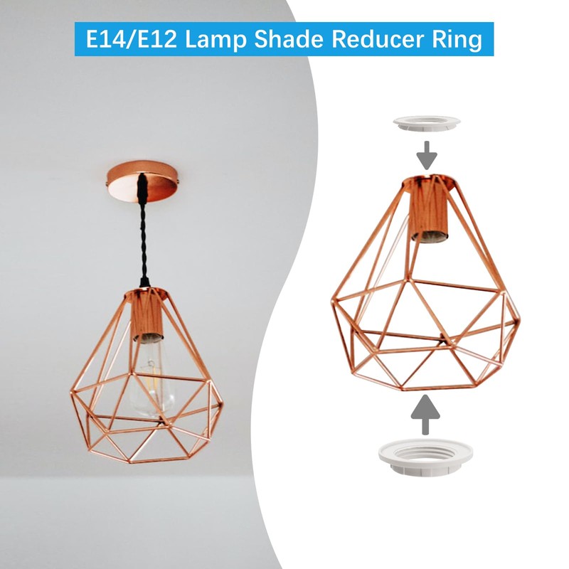 TRUEIN 8 Pcs Lamp Shade Ring, E27 to E14 Lampshade