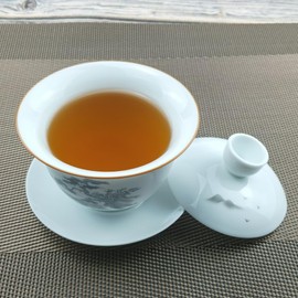 Woonsoon Jingdezhen Chinese Porcelain Gaiwan Handmade 7oz/200ml Kungfu Teacup White Glazed Tureen Chinese Sancai Cover Bowl Lip Cup Saucer Set Traditional Teaware Tea Set (Scenery)