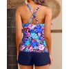 Women Tankini Swimsuits with Shorts - Two Piece Tummy Control