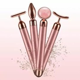Dangshan 4-en-1 Beauty Bar 24k De Oro Pulso Massager De La Cara, Eléc