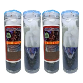CEB 4 Veladoras Santa Muerte Reversible De Gel Preparadas