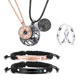 choice of all 6 PCS Couples s for friend and friend Matching Necklaces Bracelets Rings s for Couple