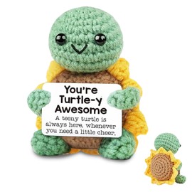 Schildkröte, Positive Geschenke, Kreative Strickwolle Positive Schildkröte, Handgemachte Schildkrötenpuppe Figuren, Mutmacher Pocket Hug Geschenk für Freunde, Kollegen und Kinder