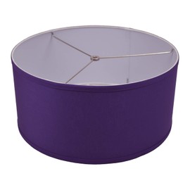FenchelShades.com 17" Top Diameter x 17" Bottom Diameter 8" Height Cylinder Drum Lampshade USA Made (Purple)