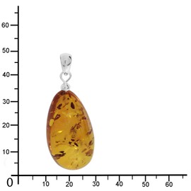 Pendant drop approx. 34 mm long - 925/000 silver amber.