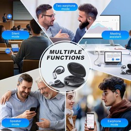 ArmiX AI Translation Earbuds Real Time, 144 Language Translator Earbuds OWS 3-in-1 Translation Headphones, Translation Device for Travel Business Learning Compatible with iOS and Android（Black）