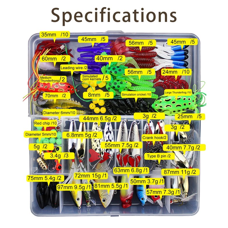 Leeko Spinner Fishing Set, Blinker Fishing Bait for Pike, Trout,
