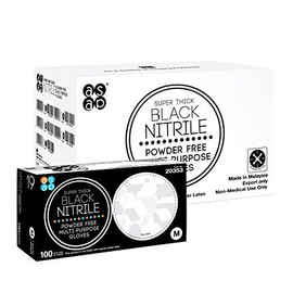 ASAP Black Nitrile Powder Free Industrial Multi-Purpose Gloves, Disposable, 5.5 mil, Black (Small - Case of 1000)