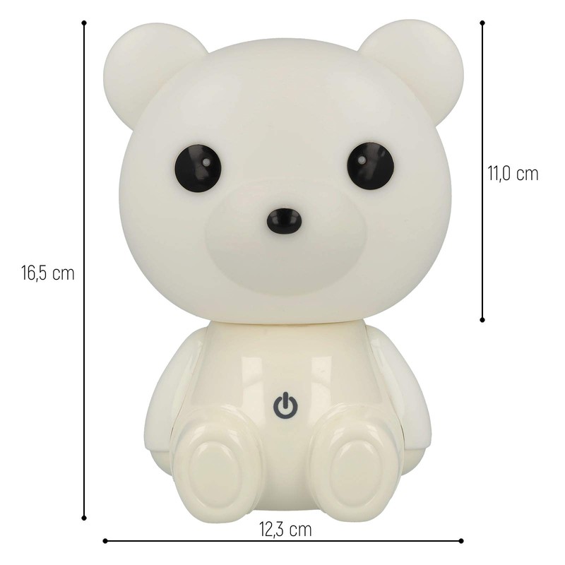 Westcott Lightbuddies Lampe Bär Bruno, LED-Nachtlicht für Kinder mit Akku
