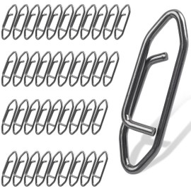 FUSIGO Speed Clips for Fishing Lures Power Clips Fishing Snaps Clips High Strength Stainless Steel Speed Clip for Fishing Lure Quick Change Fast Link Fishing Snap Clips Connector Tackle M-60PCS
