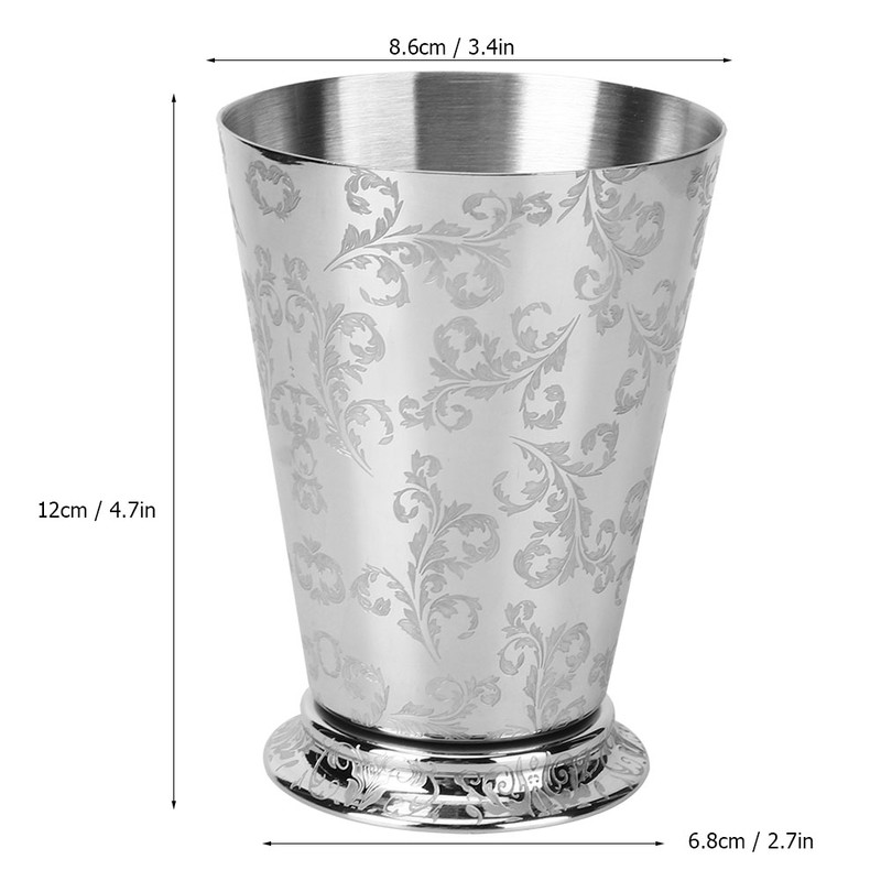 400ml Stylish Tree Leaf Pattern Stainless Steel Cocktail Cup Mug