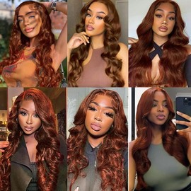 Auburn Human Hair Bundles Dark Brown Body Wave Bundles 24 24 24 Inch Unprocessed Brazilian Remy Hair Extensions Soft And Healthy Reddish Brown Color 33 Bundle Hair Weave