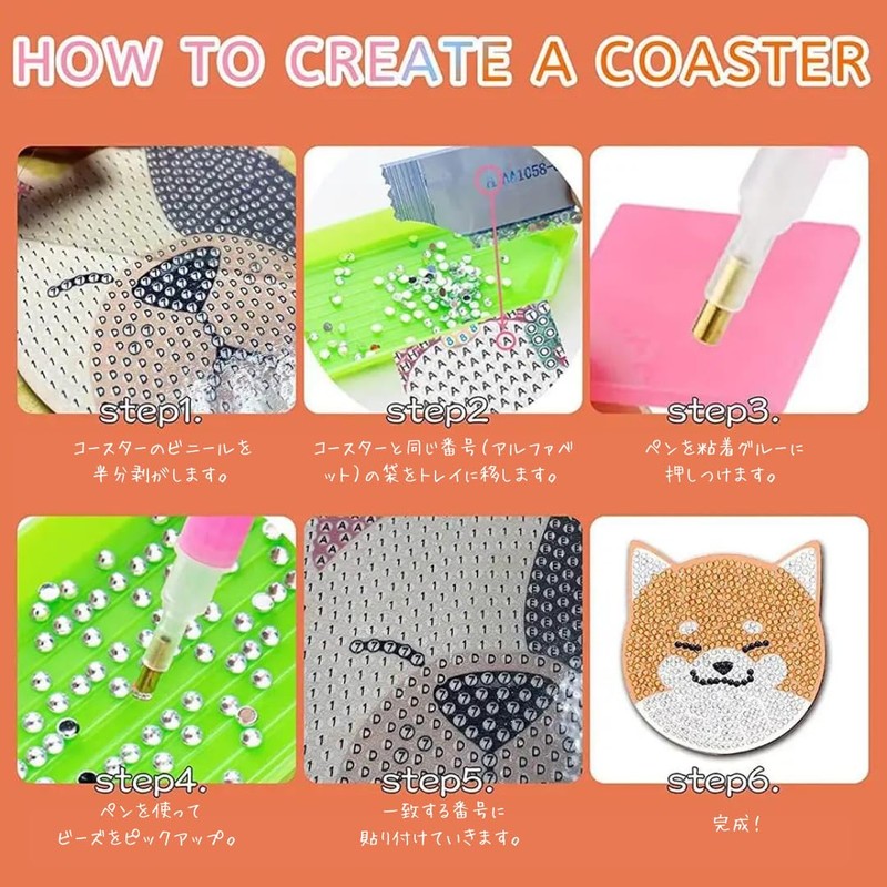 Copeflap Diamond Art Kit Coaster Bead Art Beginner Kit Handmade