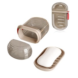 Soap Dish Holder with Lid, Leakproof and Waterproof Travel Soap Case with Drainage, Portable Sealed Shower Soap Box, Perfect for Bathroom Shower, Travel, Camp, Gym, Outdoor (Vertical)