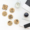Homythe Funny Drink Coasters, 6 Pcs Coffee Coasters with Metal