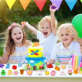 Mochi Squishy Toys, 27pcs Mini Kawaii Squishies Party Favors for Kids 4-8 8-12 Boys Girls Birthday Gifts Fidget Sensory Treasure Box Toys for Classroom Prizes Pinata Goodie Bags Xmas Stocking Stuffers