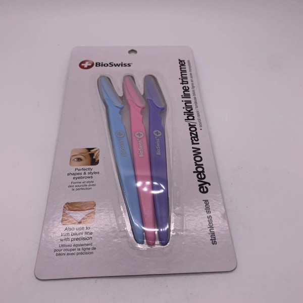 BioSwiss Eyebrow Razor Bikini Line Trimmer 3 Pc Set