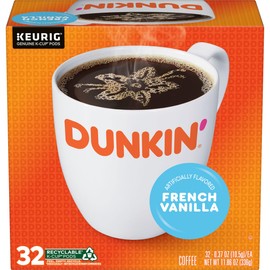 Dunkin' French Vanilla Flavored Coffee, 32 Keurig K-Cup Pods