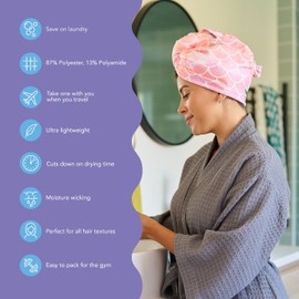 Turbie Twist 2-Pack Microfiber Hair Towel for Beauty, Travel, Gifting - Hair Wrap Turban for Straight, Wavy & Curly Hair - Premium Hair Care - Mermaid