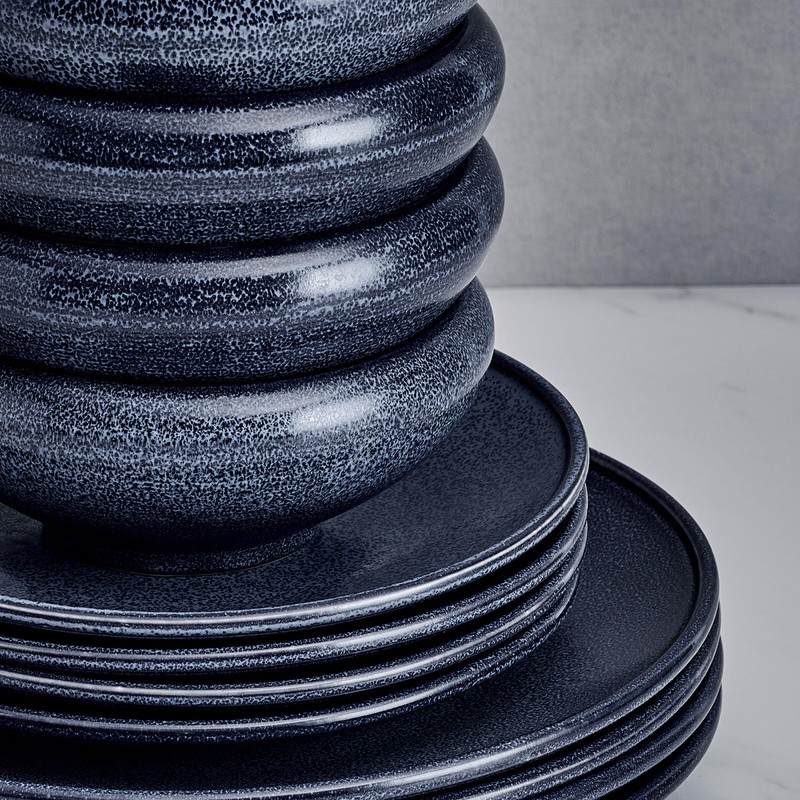 Mikasa Rylan 12 Piece Dinnerware Plate Bowl Set, Service for