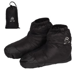 HUIOP Waterproof Down Slipper Boots Lightweight Down Socks Stuffed Booties Down Feet Covers