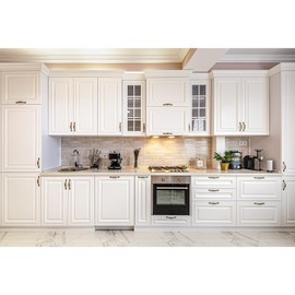 Modern Kitchen Backdrop White Kitchen Wall Photography Background Cooking Party Backdrop Banner Decorations Wooden Kitchen Interior Scene Background Kitchen Wall Cook Background Decors 10x6.5ft