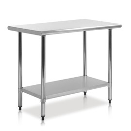 Yewuli 24"x36" Stainless Steel Table for Prep & Work Kitchen Work Tables Prep NSF Commercial Table Open Base with Undershelf Metal Food Prep Lightweight Workbench for Home Restaurant Hotel