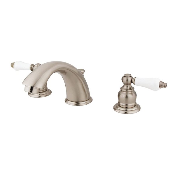 Kingston Brass KB978B Victorian Widespread Bathroom Faucet, 8-Inch Adjustable Center, Brushed Nickel
