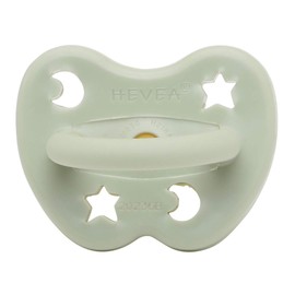 HEVEA Coloured Natural Rubber Dummy with Natural Dyes, Environmentally Friendly, BPA-Free & Approved for Food Contact (Nordic Sea Green, 3-36 Months Orthodontic Teat Shape)