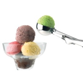Piazza Stainless Steel Large Multipurpose Ice Cream Scoop,Capacity 1/12 Lt, Scoop Diameter 7 cm or 2.8 Inch