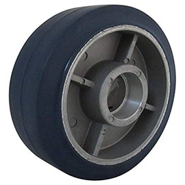 RWM Casters Elastometric High Tensile Non-Marking Rubber on Aluminum Wheel, Ball Bearing, 820 lbs Capacity, 6" Wheel Dia, 2" Wheel Width, 2-1/2" Plate Length
