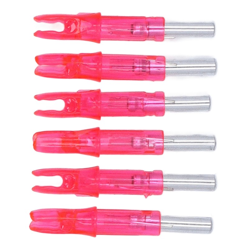 6Pcs Lighted Arrow Nocks High Visibility High Light Transmittance Waterproof