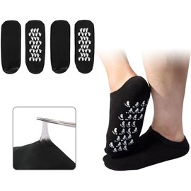 Large Men Moisturizing Gel Socks - 2 Pairs Foot Care Treatment for Dry Cracked Rough Skin - Spa Lotion Socks for Repairing US10-15