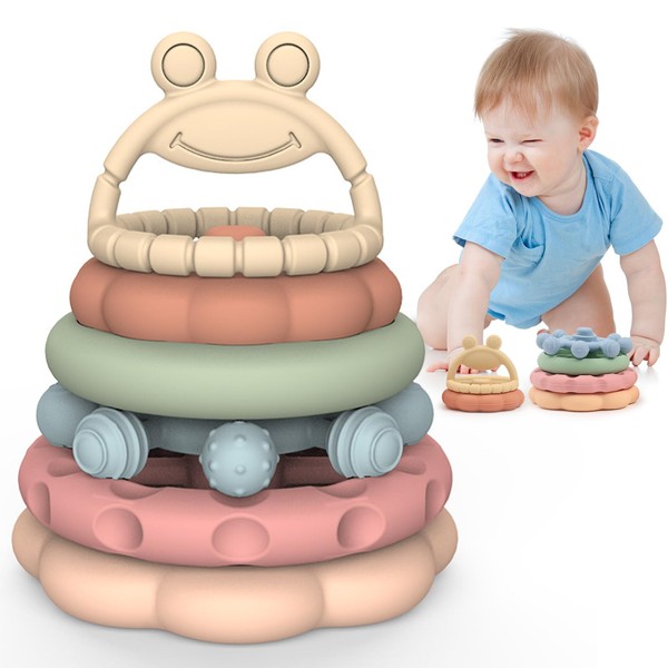 Teething Toys for Baby, Little Frog Circles Soft Teething Toy,