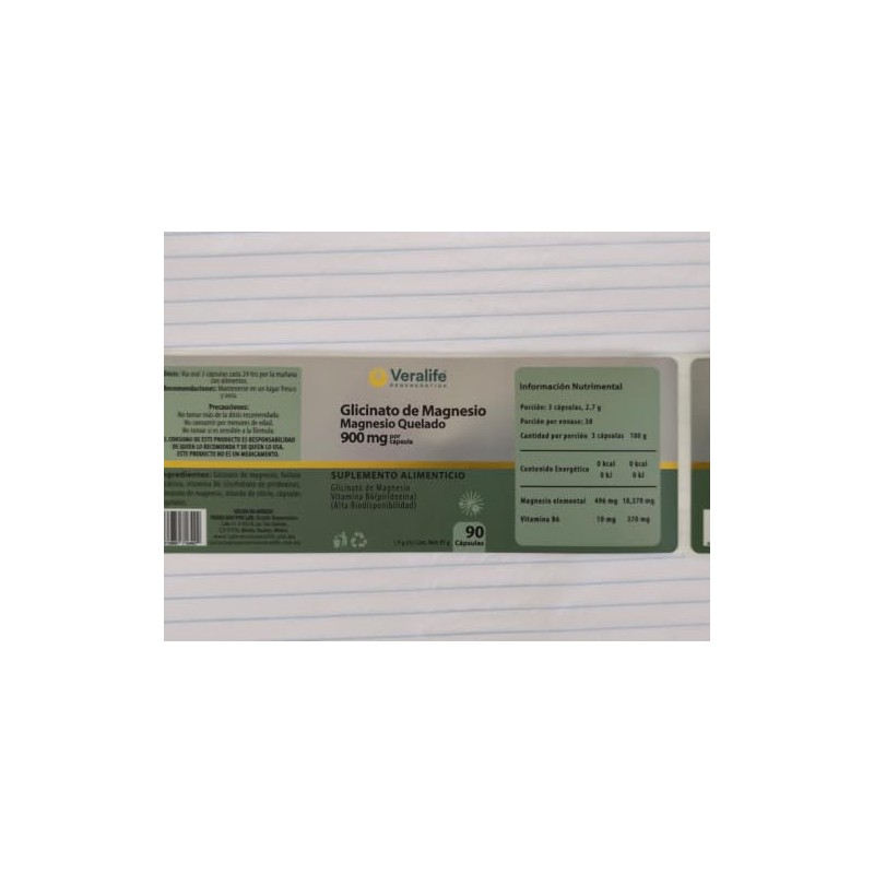 VeraLife Glicinato Magnesio Quelado con Vitamina B6/Bisglicinato