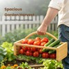 Solid Wood Harvest Hod Basket with 360° Rotating & Foldable