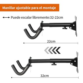 Soporte para Bicicletas Pared, Rack para Bicicleta Ajustable 2 Piezas, Base Metálica para Bicicleta, Colgar Porta Bicicletas para Garaje Interior, Tie