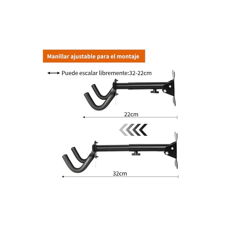 Soporte para Bicicletas Pared, Rack para Bicicleta Ajustable 2 Piezas,