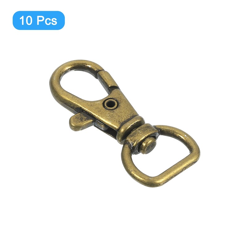 sourcing map 10Pcs Swivel Clasps, 0.51 Inch D Ring Lobster