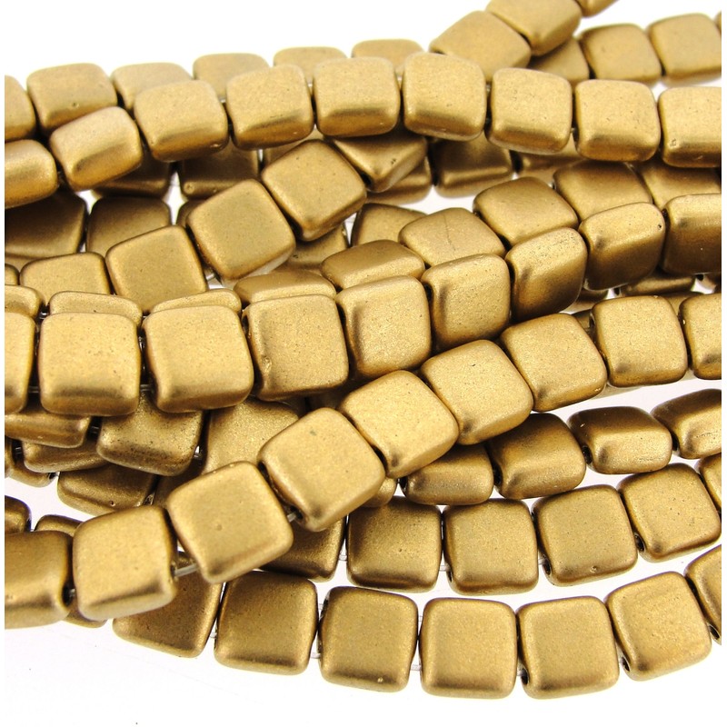 Matte Metallic Gold Tile Czech