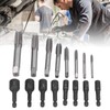 16Pcs Tap Socket Set Machine Lengthened Tapping Chuck 1/4in Hex