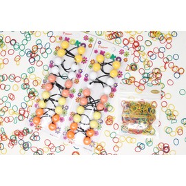 KOKO - Priemum 20 Pcs Bubble hair ties. Elastics Ties 18mm Ball Bubble Ponytail Holders. Colorful Elastic Accessories for Baby Kids Children Girls Women All Ages (Yellow Mix and Wt)