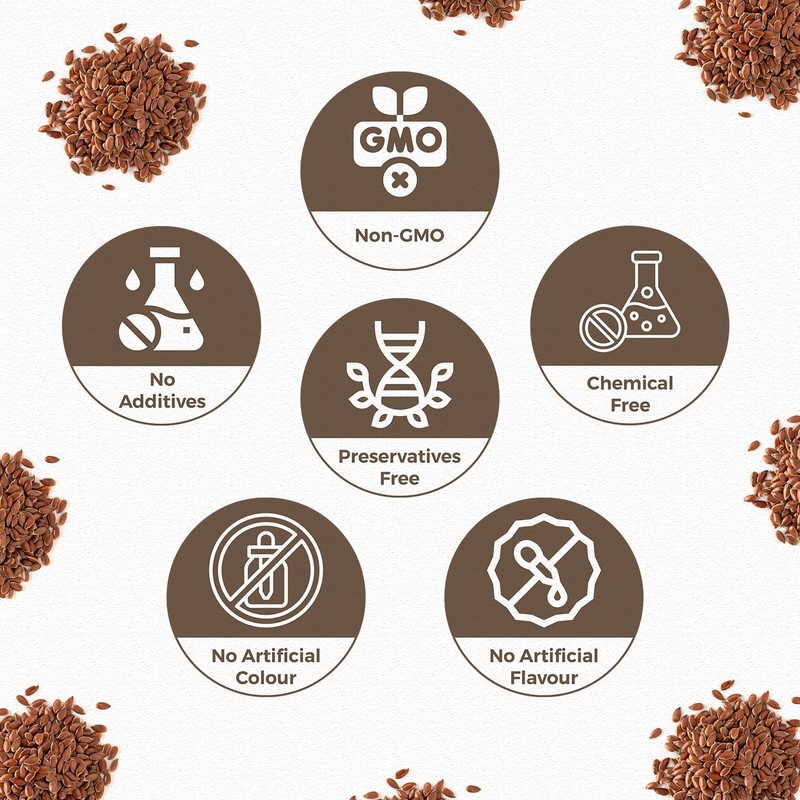 Organic Flax Seeds Whole 8 Ounce or 227g (0.5 Lb)