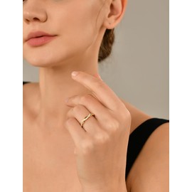 YL Twisted Rings 925 Sterling Silver Stackable Ring Cubic Zirconia Eternity Band for Women-size10