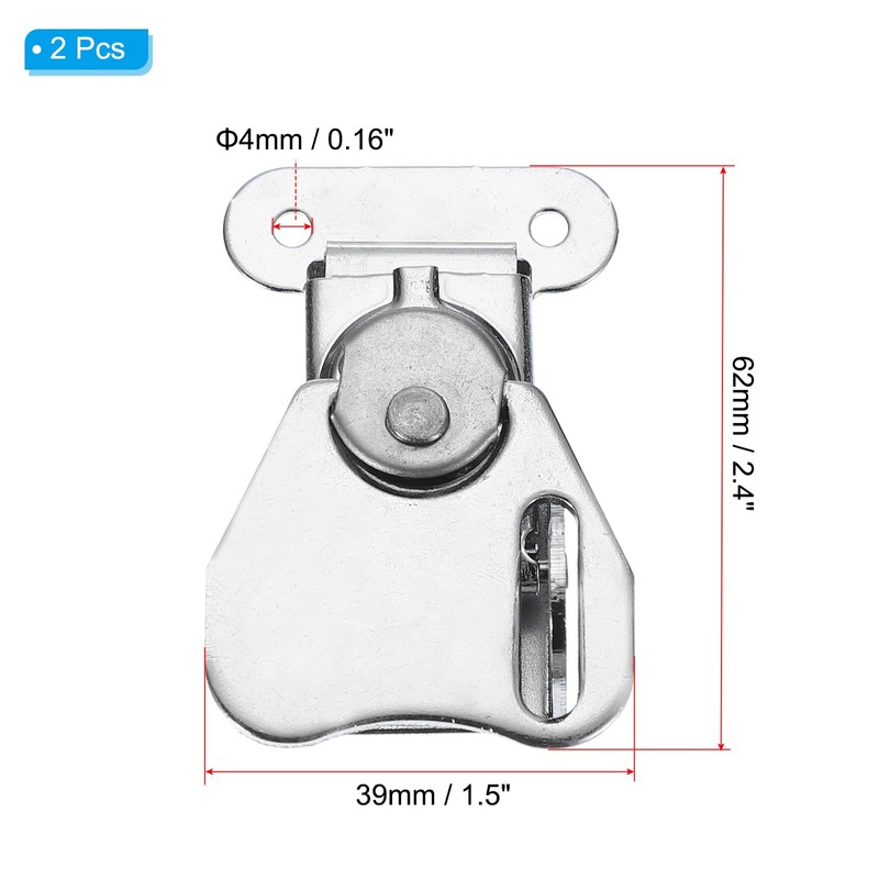 PATIKIL Spring Loaded Small Butterfly Twist Latch 2.4"x1.5", 2 Pack