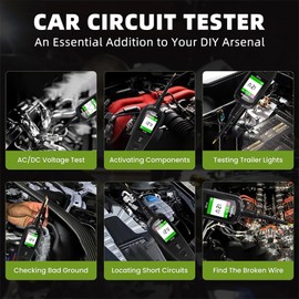 Topdiag P100 Automotive Power Circuit Probe Tester, 12 24V Electrical Short/Open Breaker Finder, AC DC Diode Resistance Relay Tester, Continuity Test Digital Multimeter/Ohmmeters, 20 + 20FT Cable