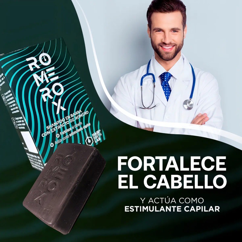 Shampoo Anticada Romerox Tratamiento Cabello Y Barba