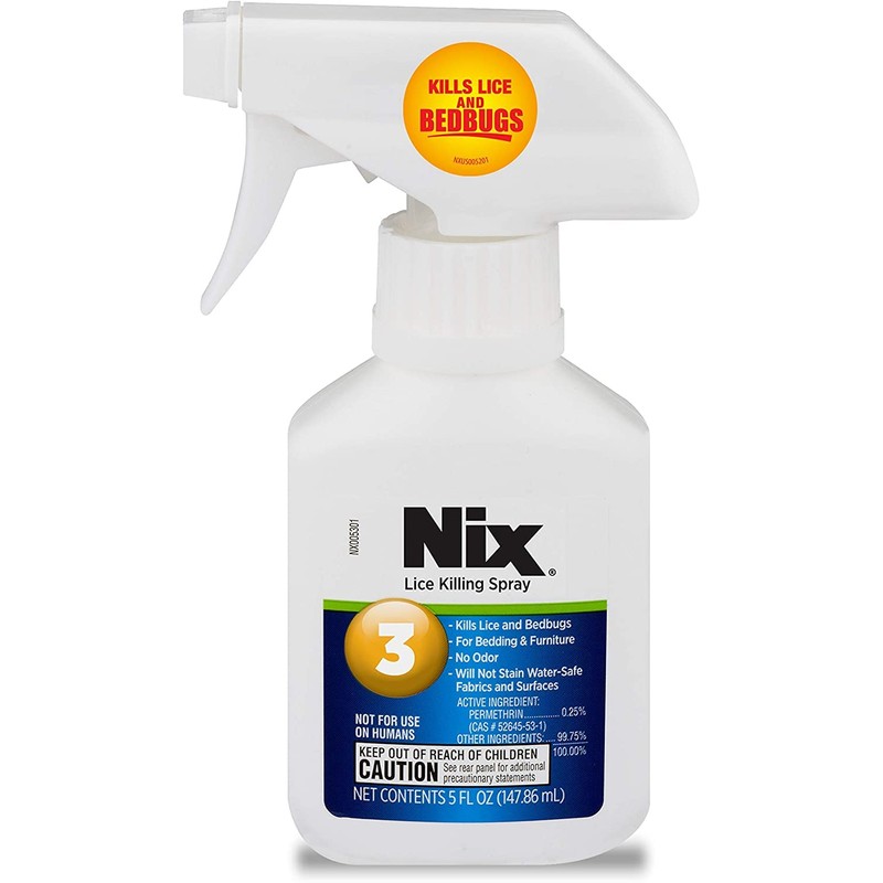Nix Lice & Bed Bug Killing Spray for Home, Bedding