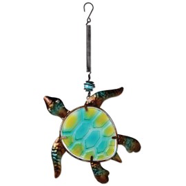 Sunset Vista Designs Metal and Glass Sea Turtle Bouncy Hanging Decoration
